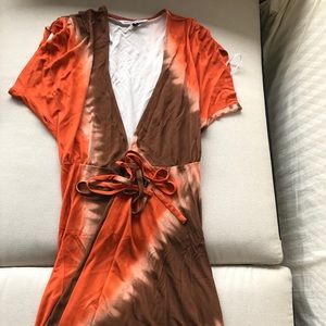 DVF tie dye wrap around dress